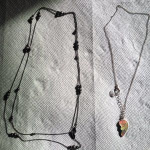Two Claire's necklace one long 44" one short 18"